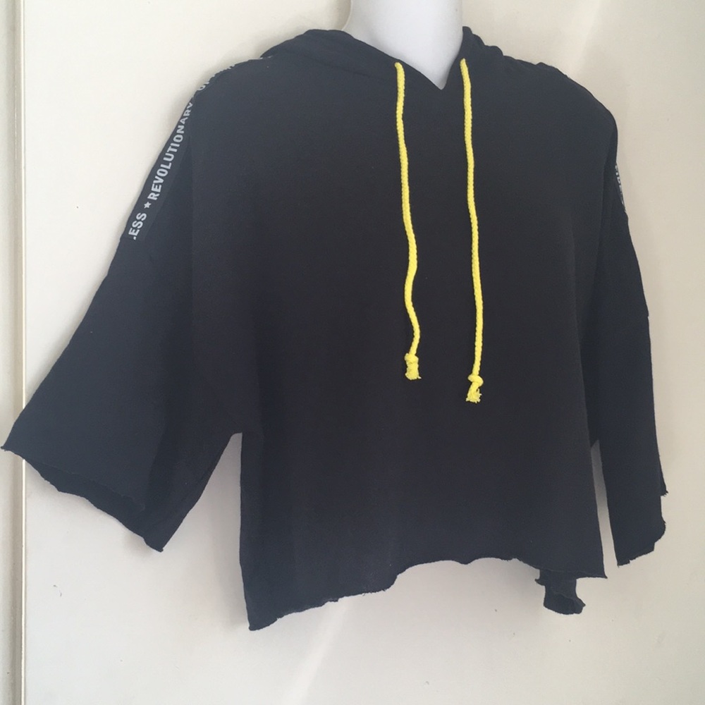 Cropped athletic sweater